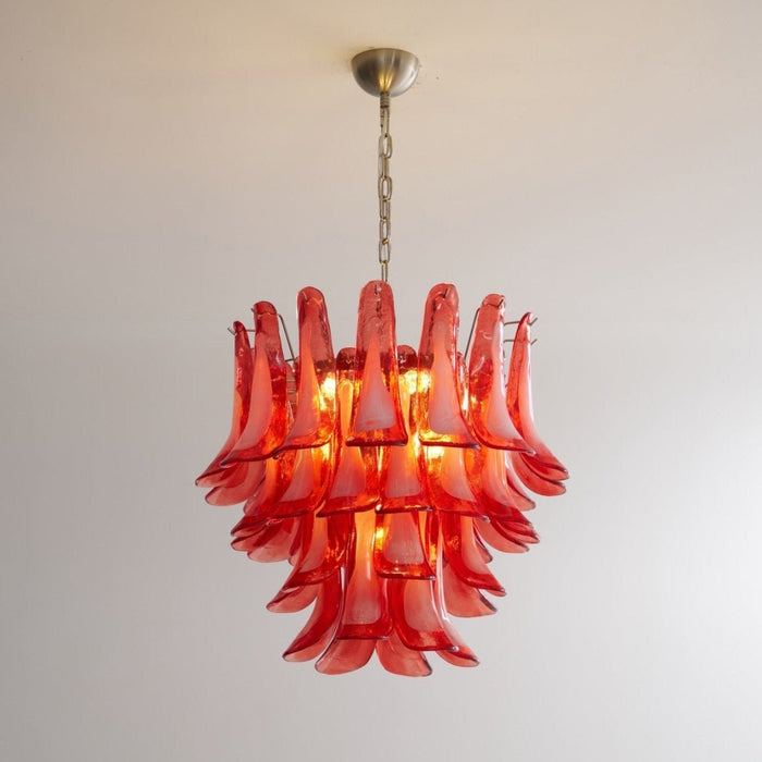 Crimson Glass Petals Chandelier - Simprolos