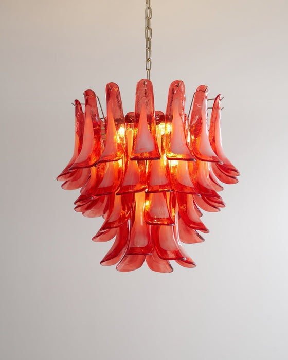 Crimson Glass Petals Chandelier - Simprolos
