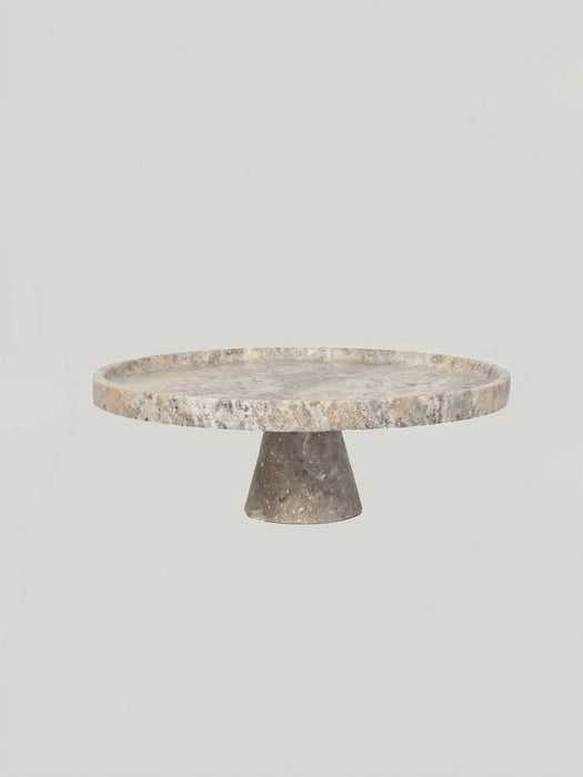 Crimson Marquina Marble Pedestal Tray - Simprolos