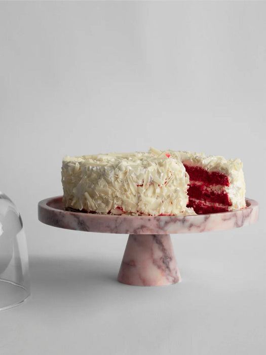 Crimson Marquina Marble Pedestal Tray - Simprolos