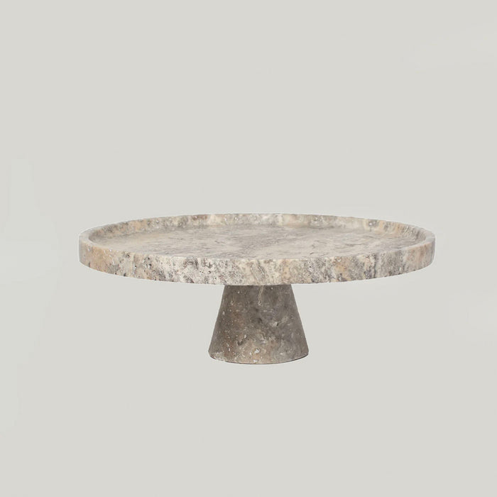 Crimson Marquina Marble Pedestal Tray - Simprolos