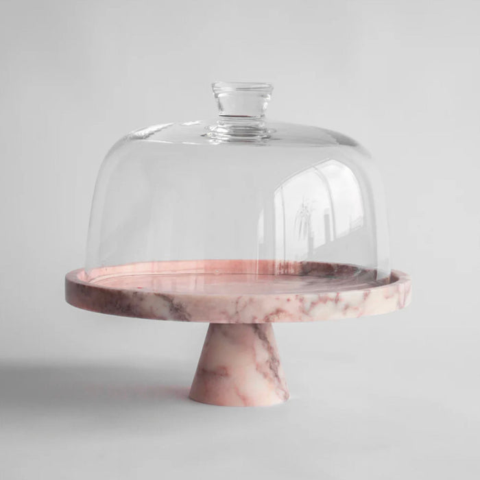 Crimson Marquina Marble Pedestal Tray - Simprolos