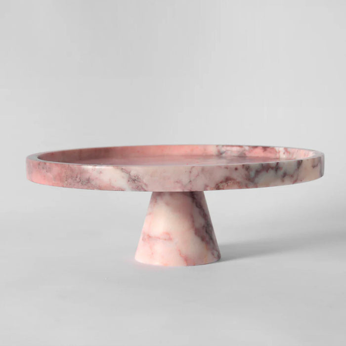 Crimson Marquina Marble Pedestal Tray - Simprolos