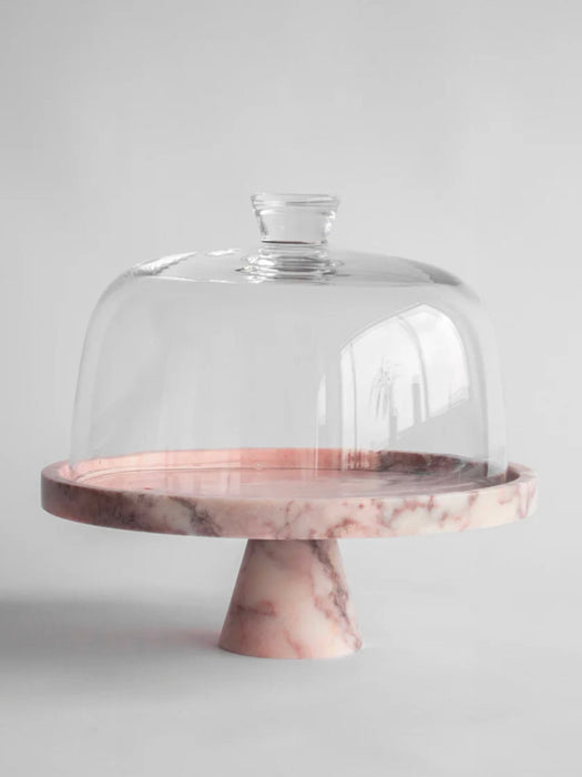 Crimson Marquina Marble Pedestal Tray - Simprolos