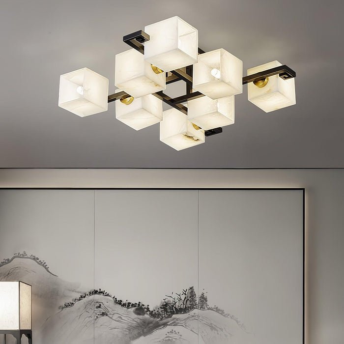 Cubist Alabaster Cluster Ceiling Lamp - Simprolos