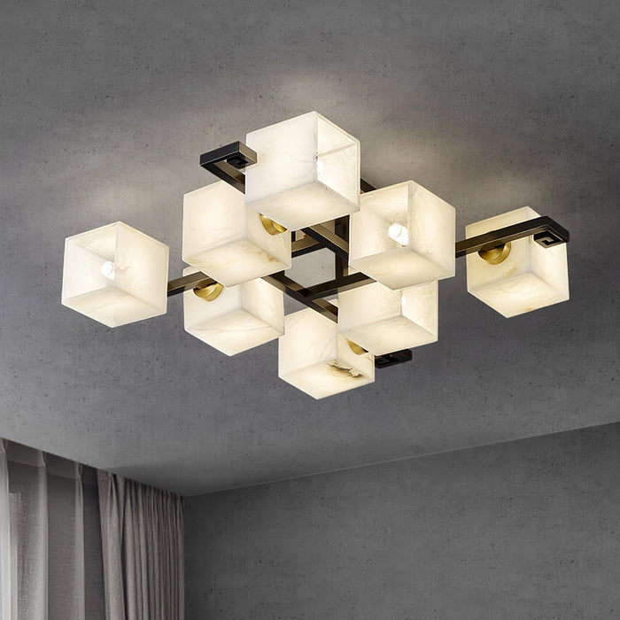 Cubist Alabaster Cluster Ceiling Lamp - Simprolos