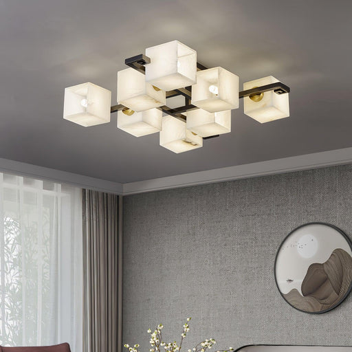 Cubist Alabaster Cluster Ceiling Lamp - Simprolos