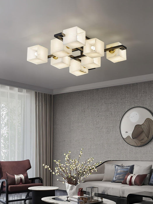 Cubist Alabaster Cluster Ceiling Lamp - Simprolos
