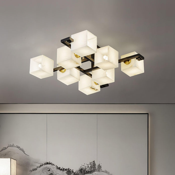 Cubist Alabaster Cluster Ceiling Lamp - Simprolos