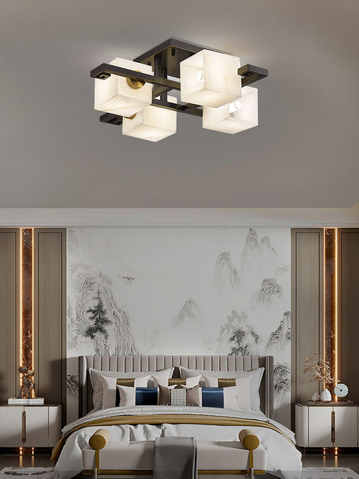 Cubist Alabaster Cluster Ceiling Lamp - Simprolos