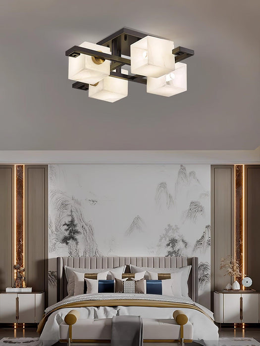 Cubist Alabaster Cluster Ceiling Lamp - Simprolos