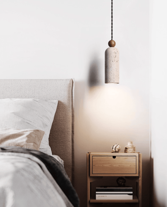 Cylinder Wood Bead Pendant Light - Simprolos