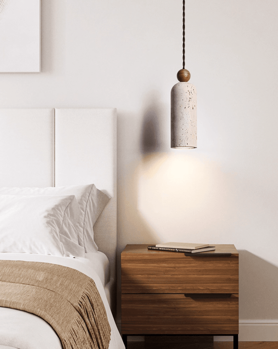 Cylinder Wood Bead Pendant Light - Simprolos