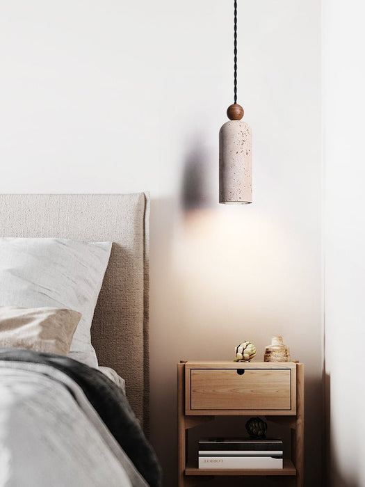Cylinder Wood Bead Pendant Light - Simprolos