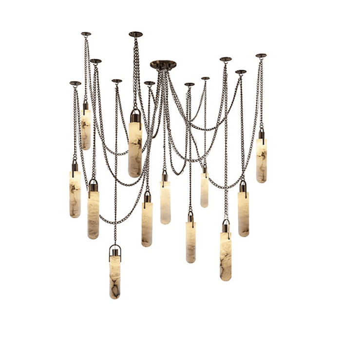 Cylindrical Cluster Alabaster Chandelier - Simprolos