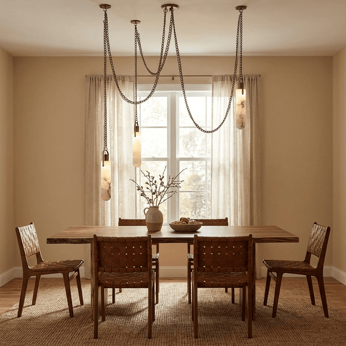 Cylindrical Cluster Alabaster Chandelier - Simprolos