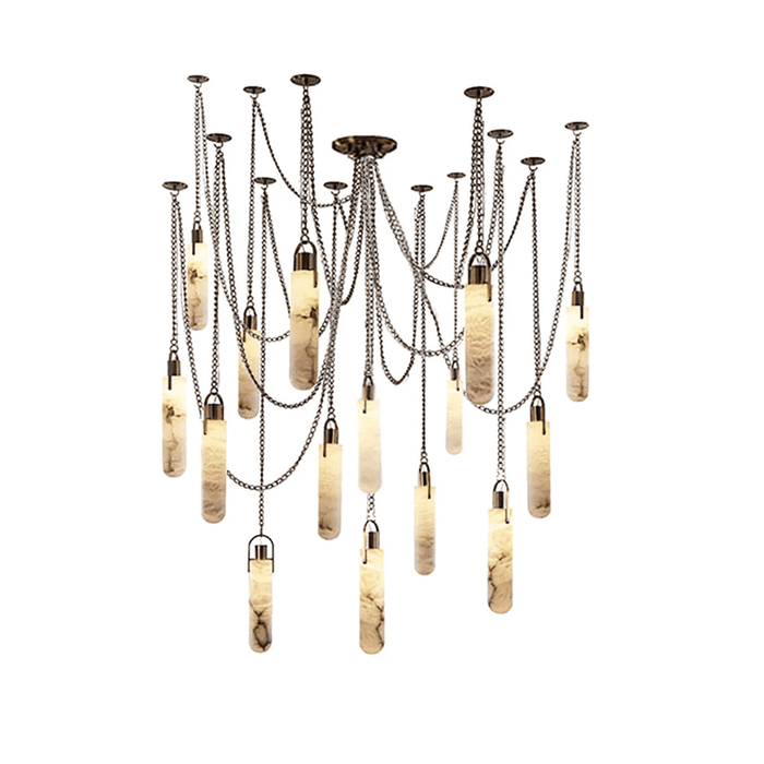Cylindrical Cluster Alabaster Chandelier - Simprolos