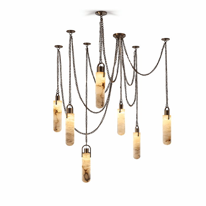 Cylindrical Cluster Alabaster Chandelier - Simprolos