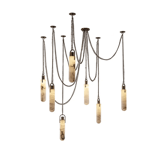 Cylindrical Cluster Alabaster Chandelier - Simprolos