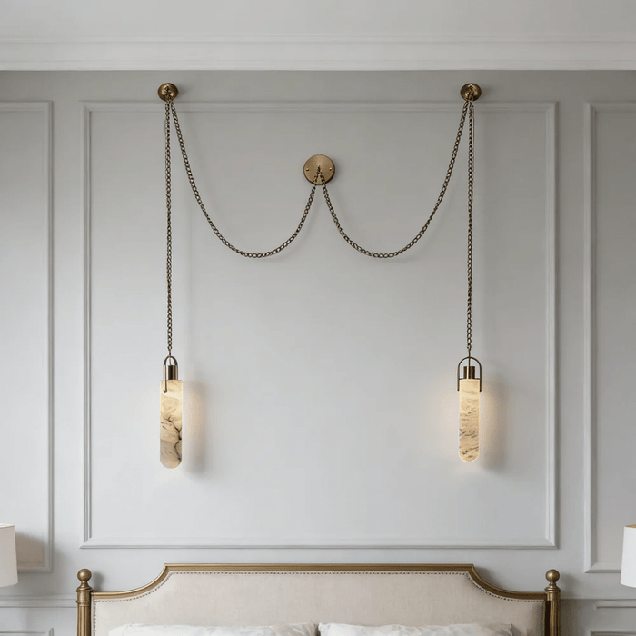 Cylindrical Cluster Alabaster Chandelier - Simprolos
