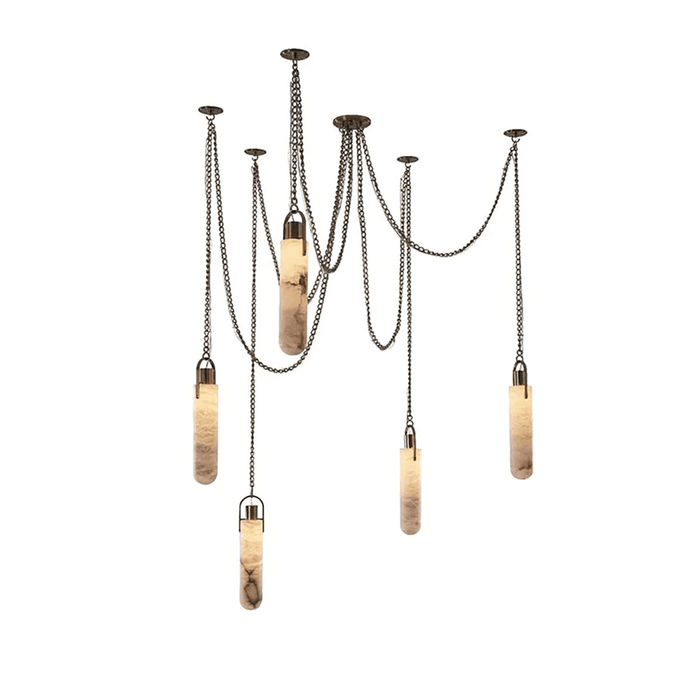 Cylindrical Cluster Alabaster Chandelier - Simprolos