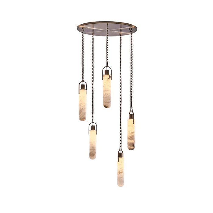 Cylindrical Cluster Alabaster Chandelier - Simprolos