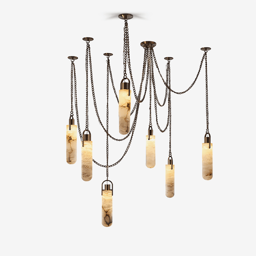 Cylindrical Cluster Alabaster Chandelier - Simprolos