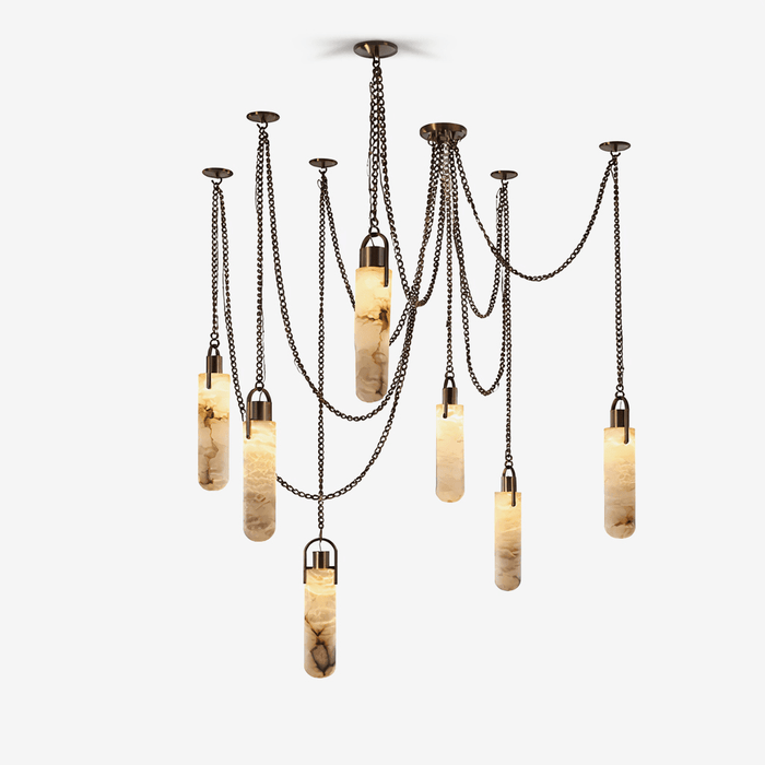 Cylindrical Cluster Alabaster Chandelier - Simprolos