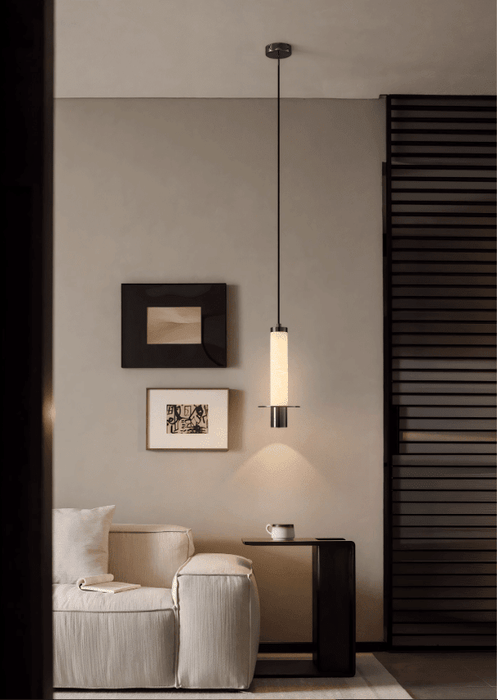 Cylindrical Plinth Alabaster Pendant Lamp - Simprolos