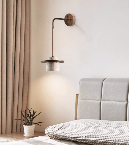 Cylindrical Stone Sconce - Simprolos