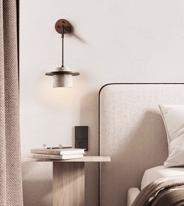 Cylindrical Stone Sconce - Simprolos