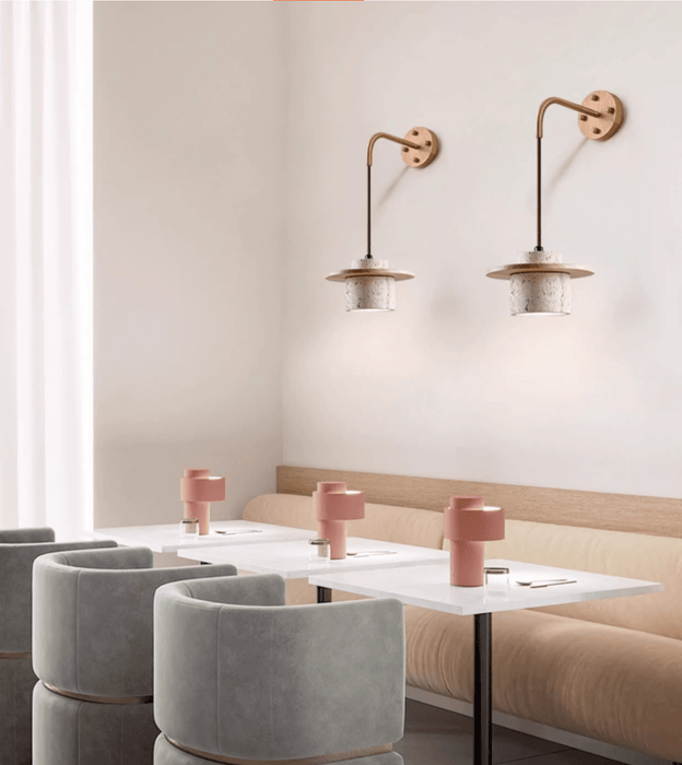 Cylindrical Stone Sconce - Simprolos