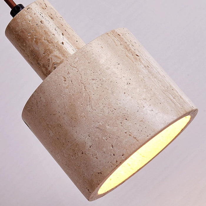 Cylindrical Travertine Pendant Lamp - Simprolos