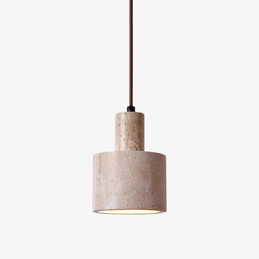 Cylindrical Travertine Pendant Lamp - Simprolos