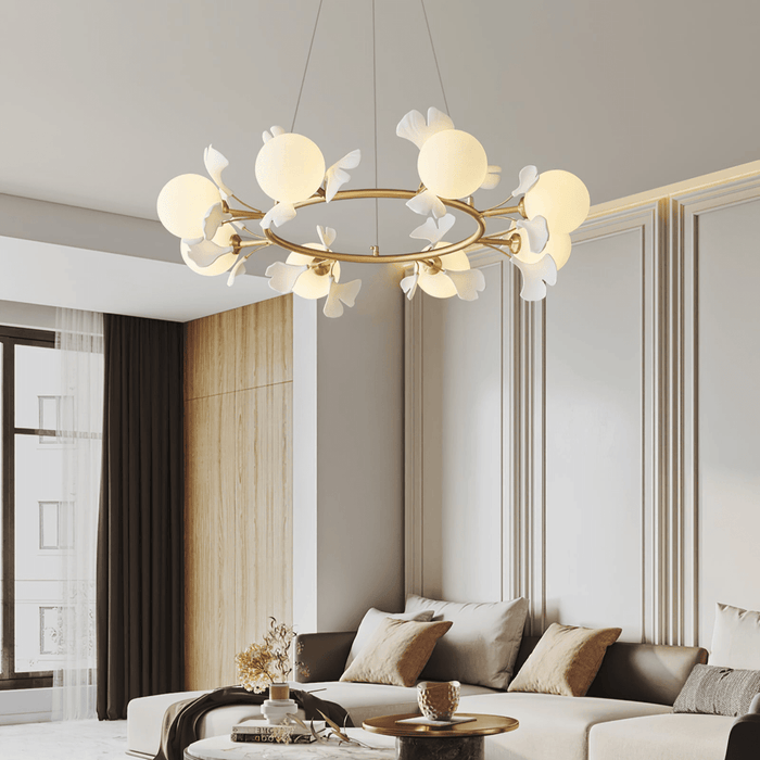 Gingko Orb Chandelier Simprolos