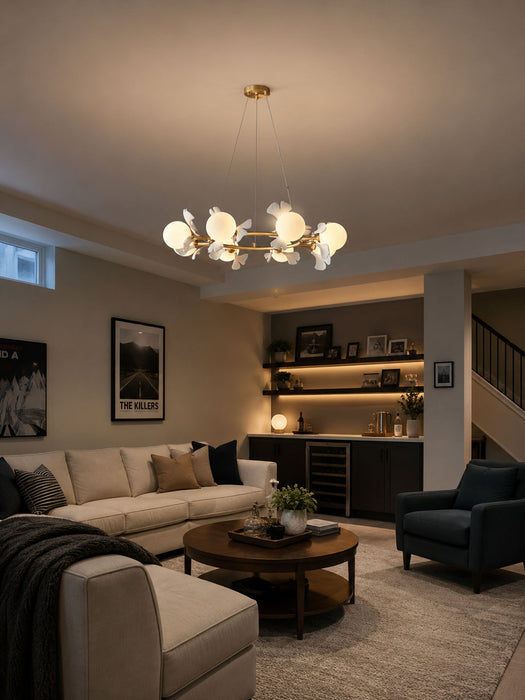 Gingko Orb Chandelier Simprolos
