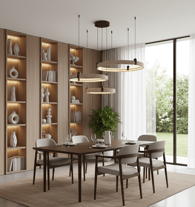 Celestial Orbit Travertine Chandelier Simprolos