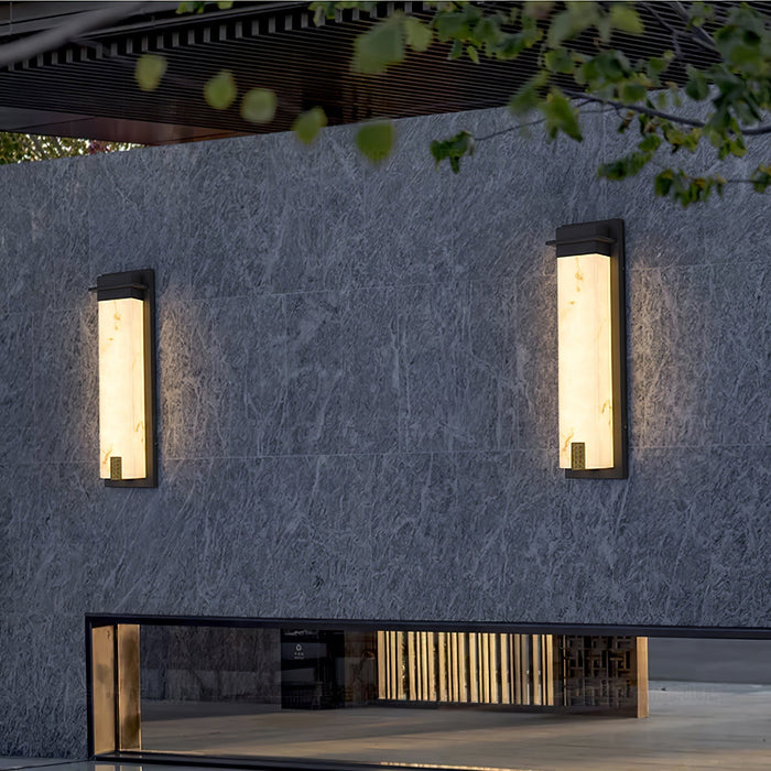Delaney Alabaster Outdoor Wall Light - Simprolos
