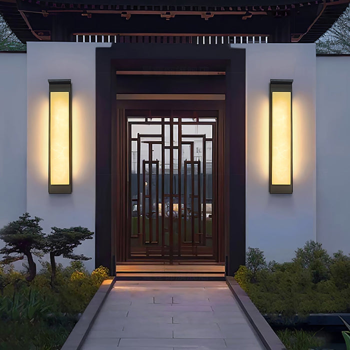 Delaney Alabaster Outdoor Wall Light - Simprolos