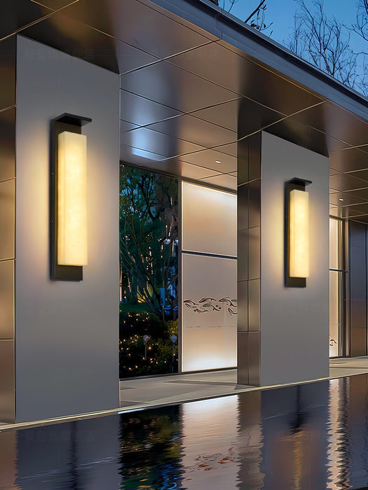 Delaney Alabaster Outdoor Wall Light - Simprolos