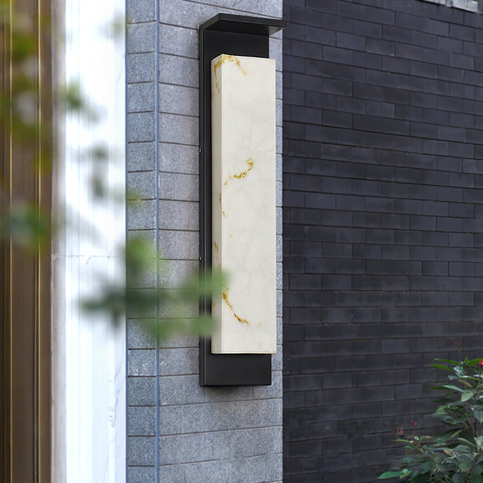 Delaney Alabaster Outdoor Wall Light - Simprolos