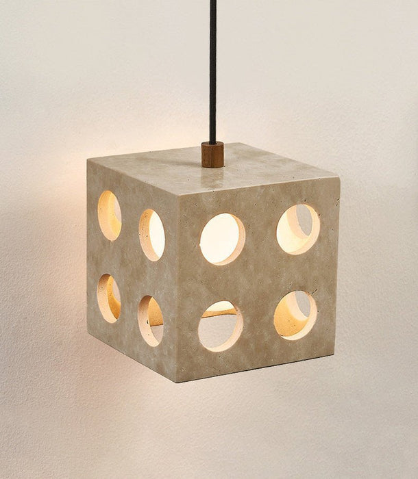 Dice Travertine Pendant Light - Simprolos