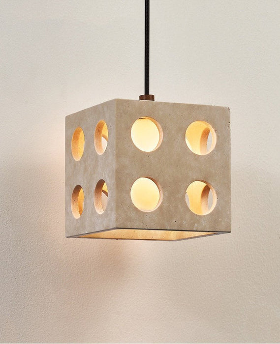 Dice Travertine Pendant Light - Simprolos