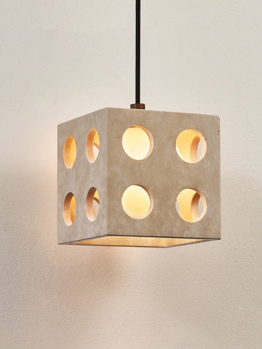 Dice Travertine Pendant Light - Simprolos