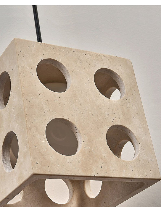 Dice Travertine Pendant Light - Simprolos