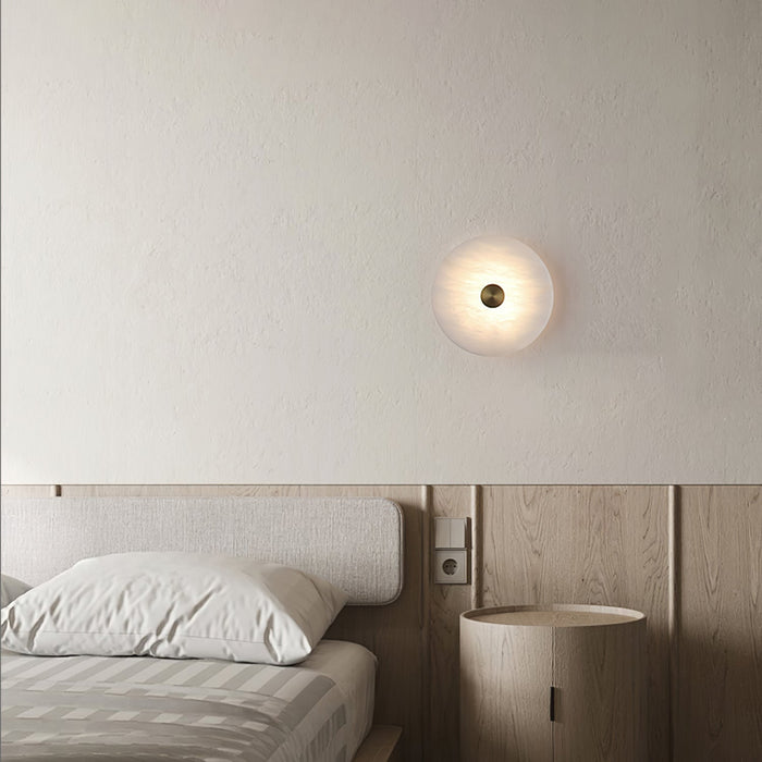 Disc Shaped Alabaster Wall Light - Simprolos