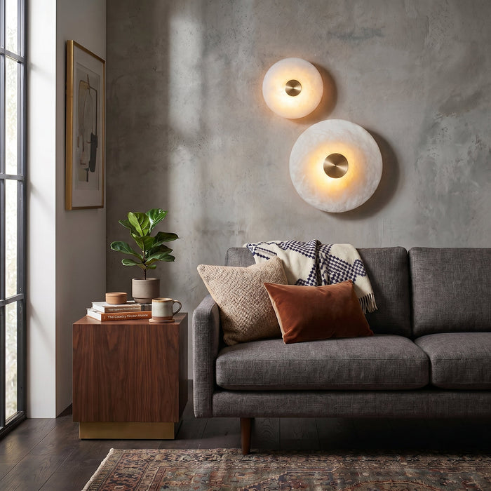 Disc Shaped Alabaster Wall Light - Simprolos
