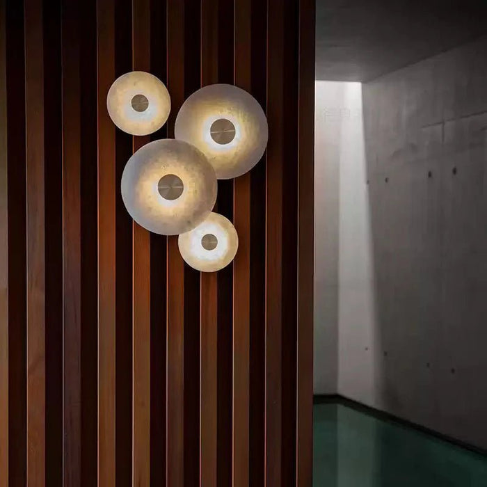 Disc Shaped Alabaster Wall Light - Simprolos