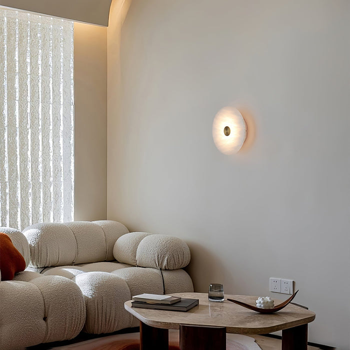Disc Shaped Alabaster Wall Light - Simprolos