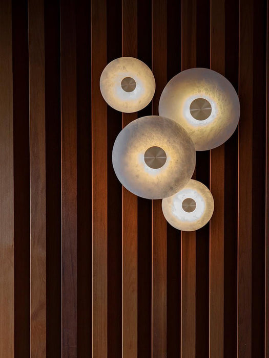 Disc Shaped Alabaster Wall Light - Simprolos